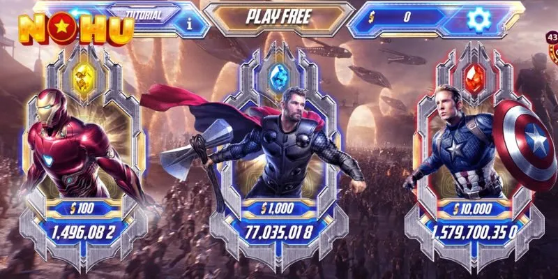 Nổ hũ Avengers và các biểu tượng đặc biệt 